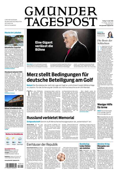 Gmünder Tagespost 2026-04-10