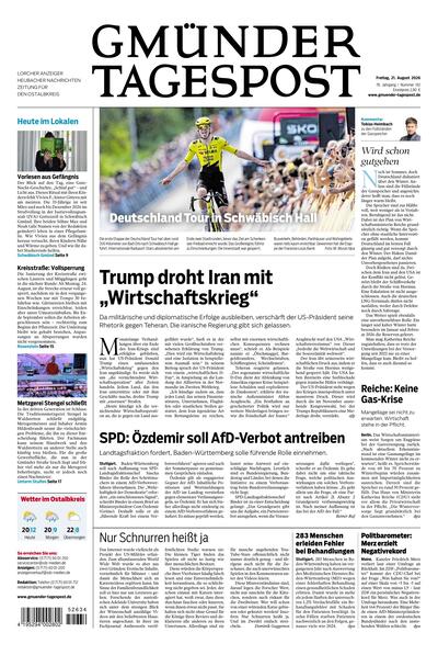Gmünder Tagespost 2026-08-21